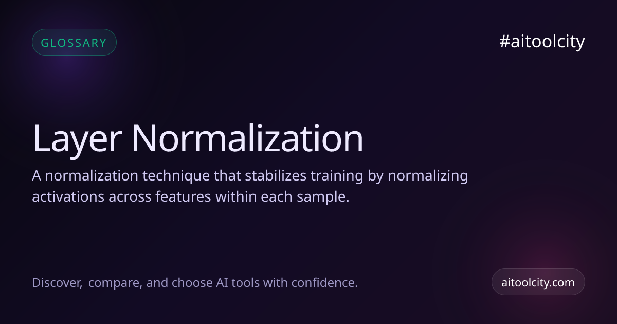 Layer Normalization — AI Glossary | aitoolcity