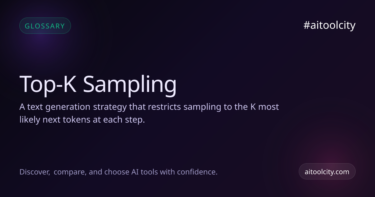 Top-K Sampling — AI Glossary | aitoolcity