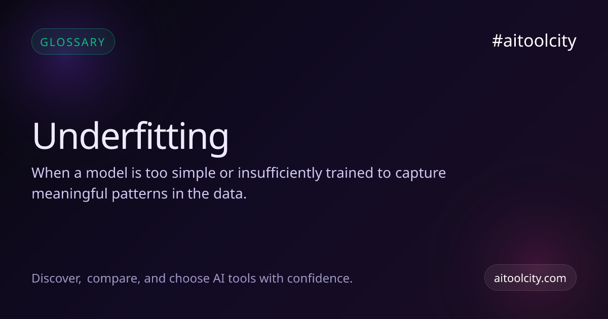 Underfitting — AI Glossary | aitoolcity