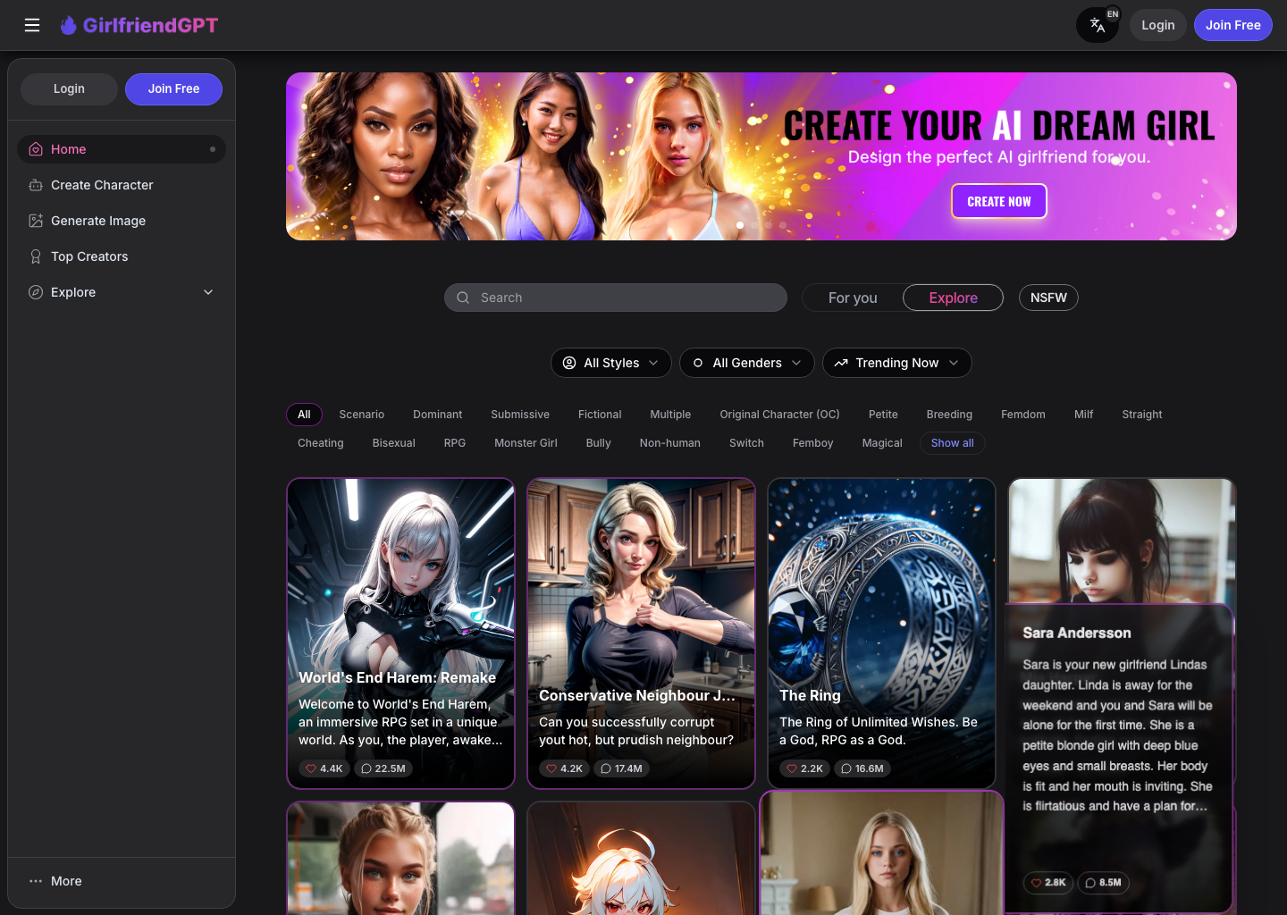 GirlfriendGPT preview