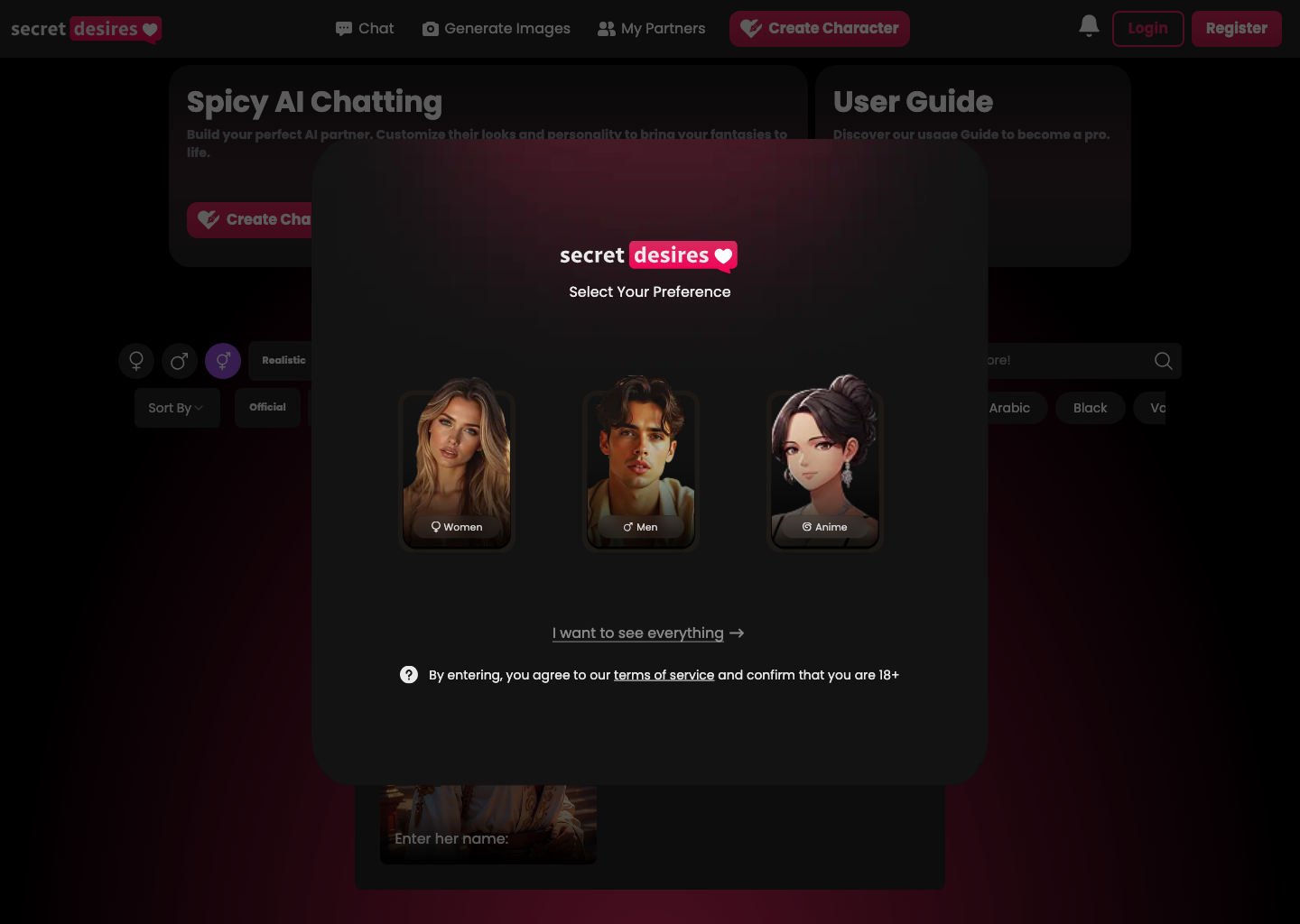 Secret Desires AI preview